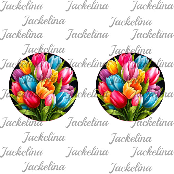 Ohrringe bunte Tulpen