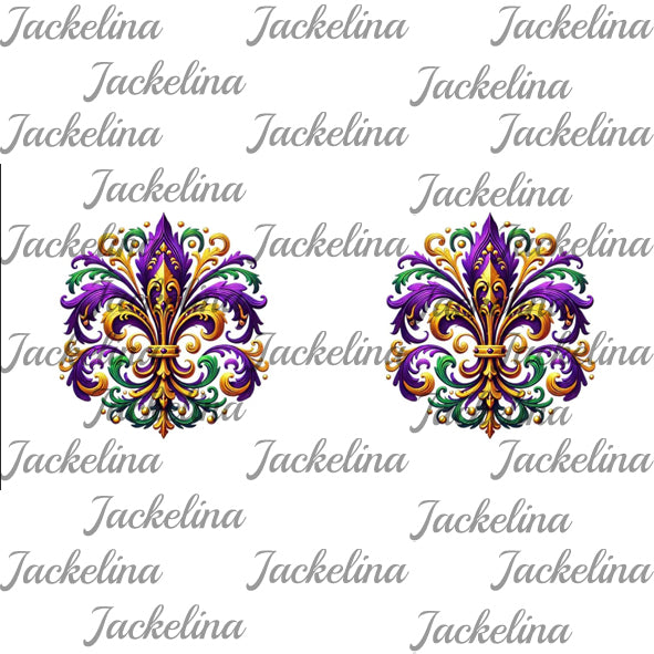 Ohrringe weiß mit Fleur-de-lis