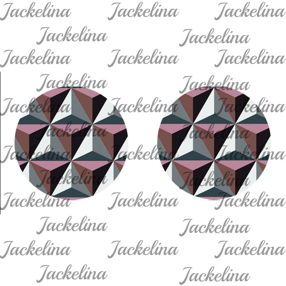 Ohrringe Muster altrosa, grau und weiß