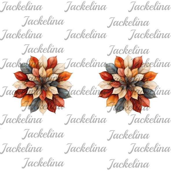 Ohrringe weiß mit beige brauner Blüte