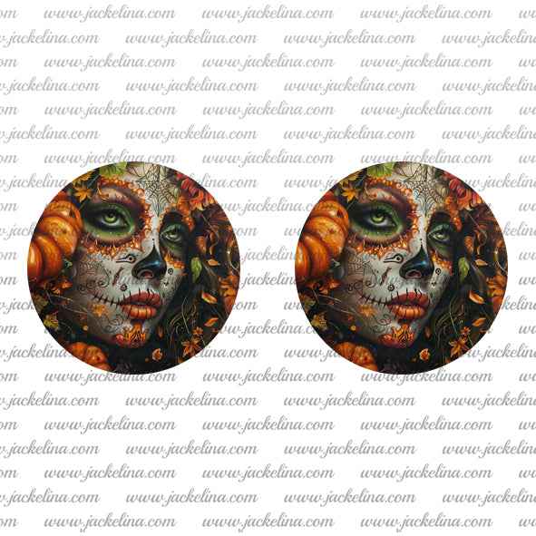 Ohrringe weiss mit grafischem Gesicht