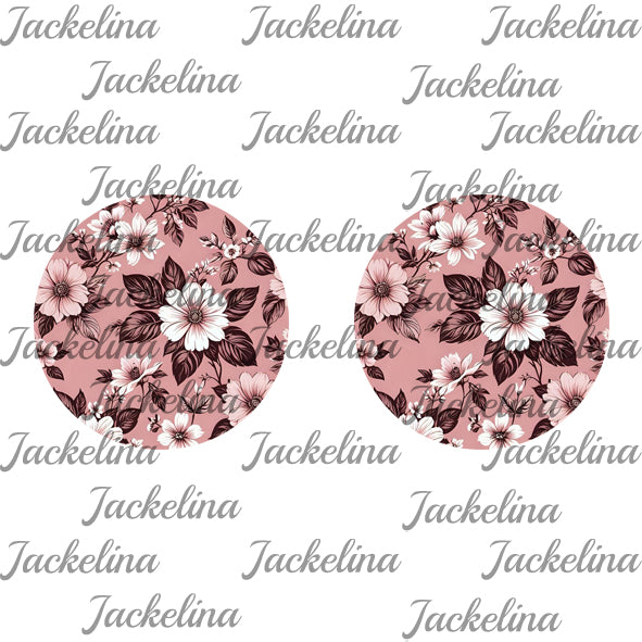 Ohrringe altrosa mit weißen Blumen