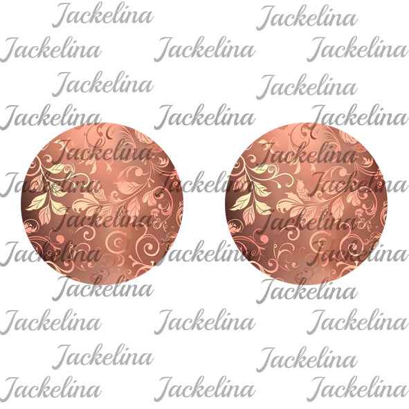 Ohrringe roségolden mit Blättern und Ranken