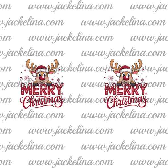 Ohrringe weiß mit Rentier und MERRY Christmas