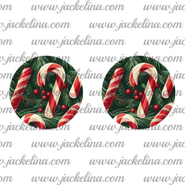 Ohrringe mit Tannenzweigen und Zuckerstangen