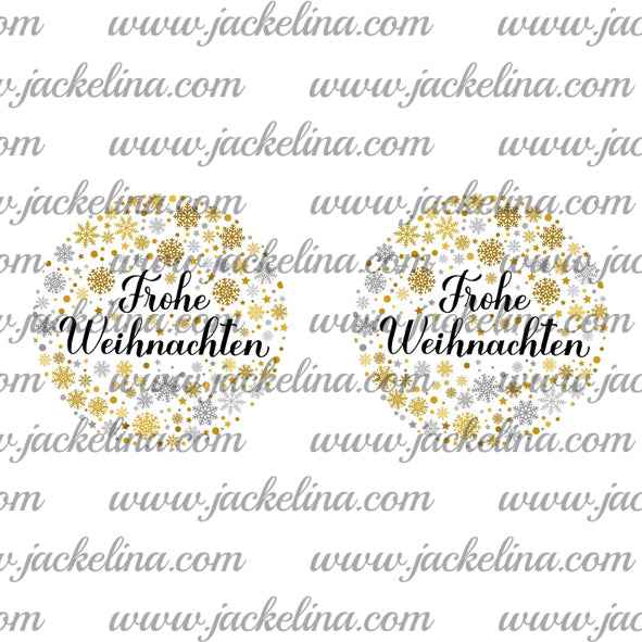 Ohrringe weiß mit Frohe Weihnachten und Sternen in golden und grau