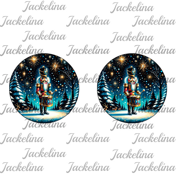 Ohrringe dunkelblau mit Nußknacker