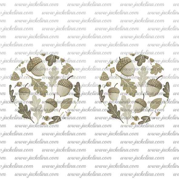 Ohrringe weiss mit Blättern und Eicheln