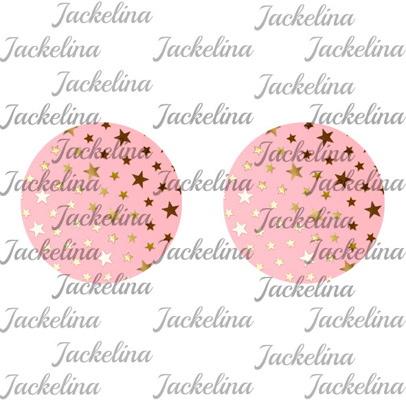 Ohrringe rosa mit goldenen Sternen