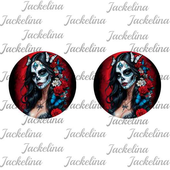 Ohrringe LaCatrina mit roten Blumen