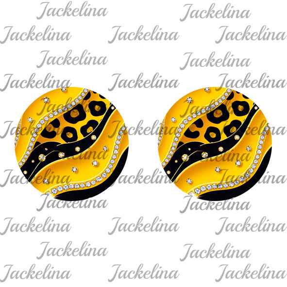 Ohrringe schwarz gelb gemustert