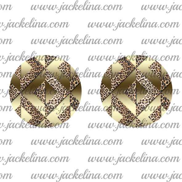 Ohrringe golden gemustert mit Leoprint