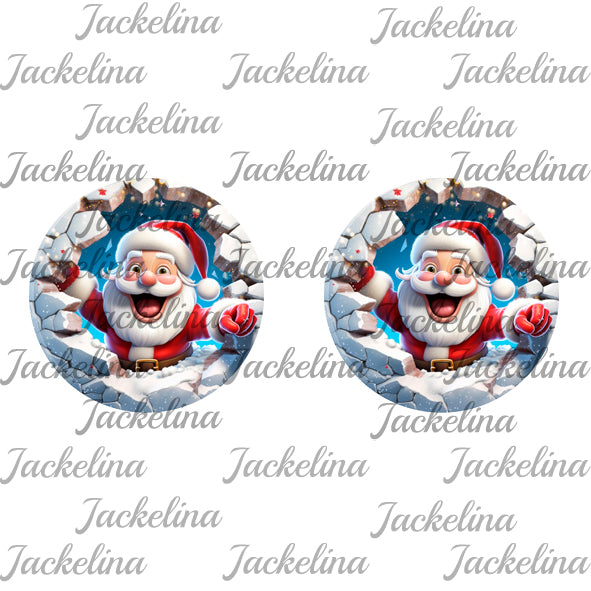 Ohrringe blau mit Weihnachtsmann