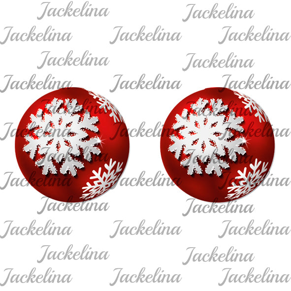 Ohrringe rot mit weißen Schneeflocken