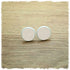 Lederohrringe 14mm beige mit Fassung in weiß