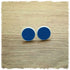Lederohrringe 14mm blau mit Fassung in weiß