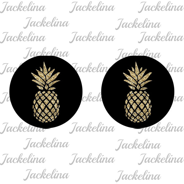 Ohrringe schwarz mir goldener Ananas