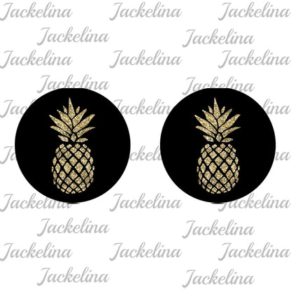 Ohrringe schwarz mir goldener Ananas