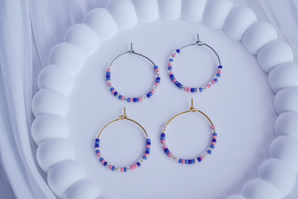 Creolen mit Perlen - Coastal Summer