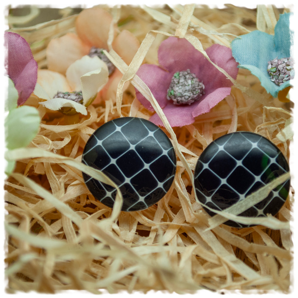 Ohrringe schwarz weiß kariert