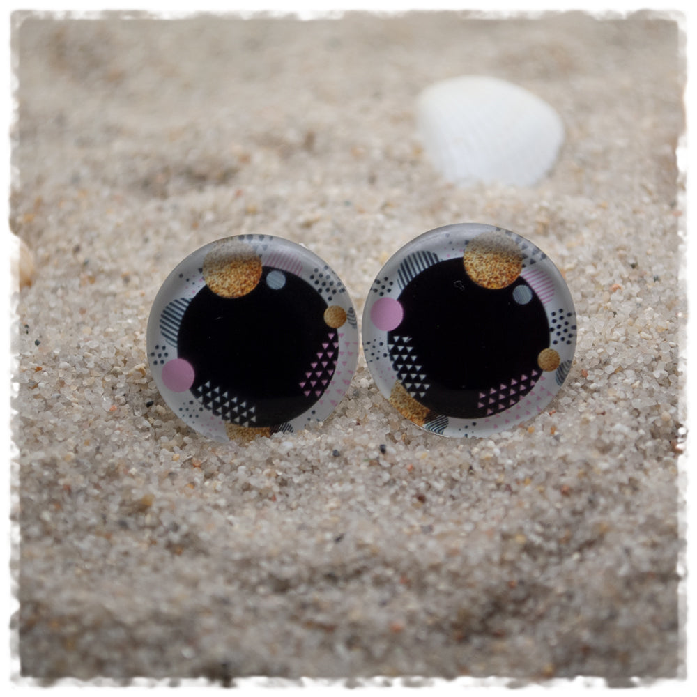 Ohrringe in 20 mm weiß mit verschiedenen Punkten