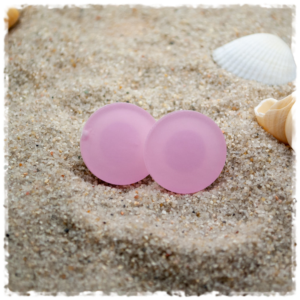 Ohrringe in 20 mm matt rosa