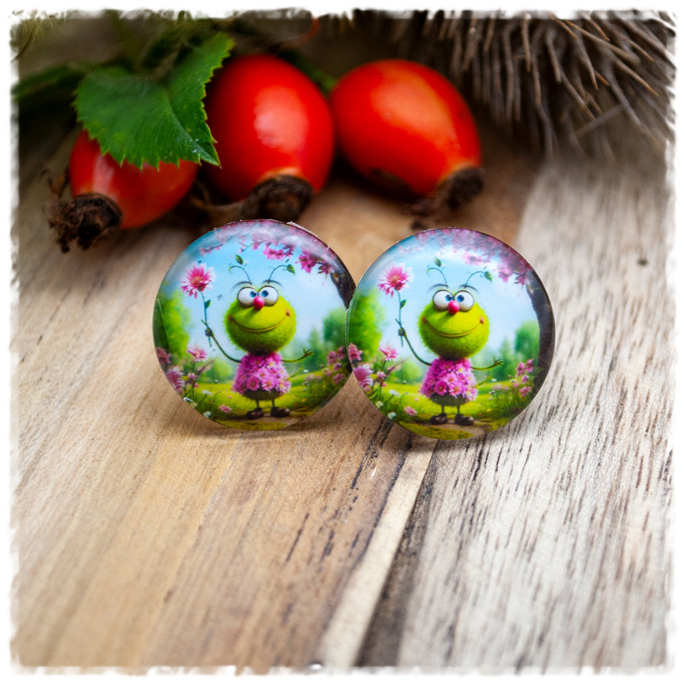 Ohrringe mit kleinem grünen Wesen (AKTION)