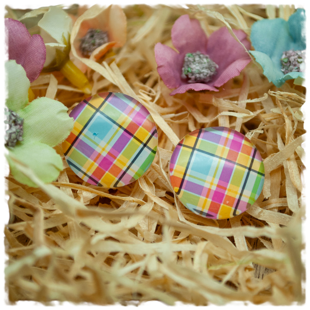 Ohrringe mehrfarbig kariert