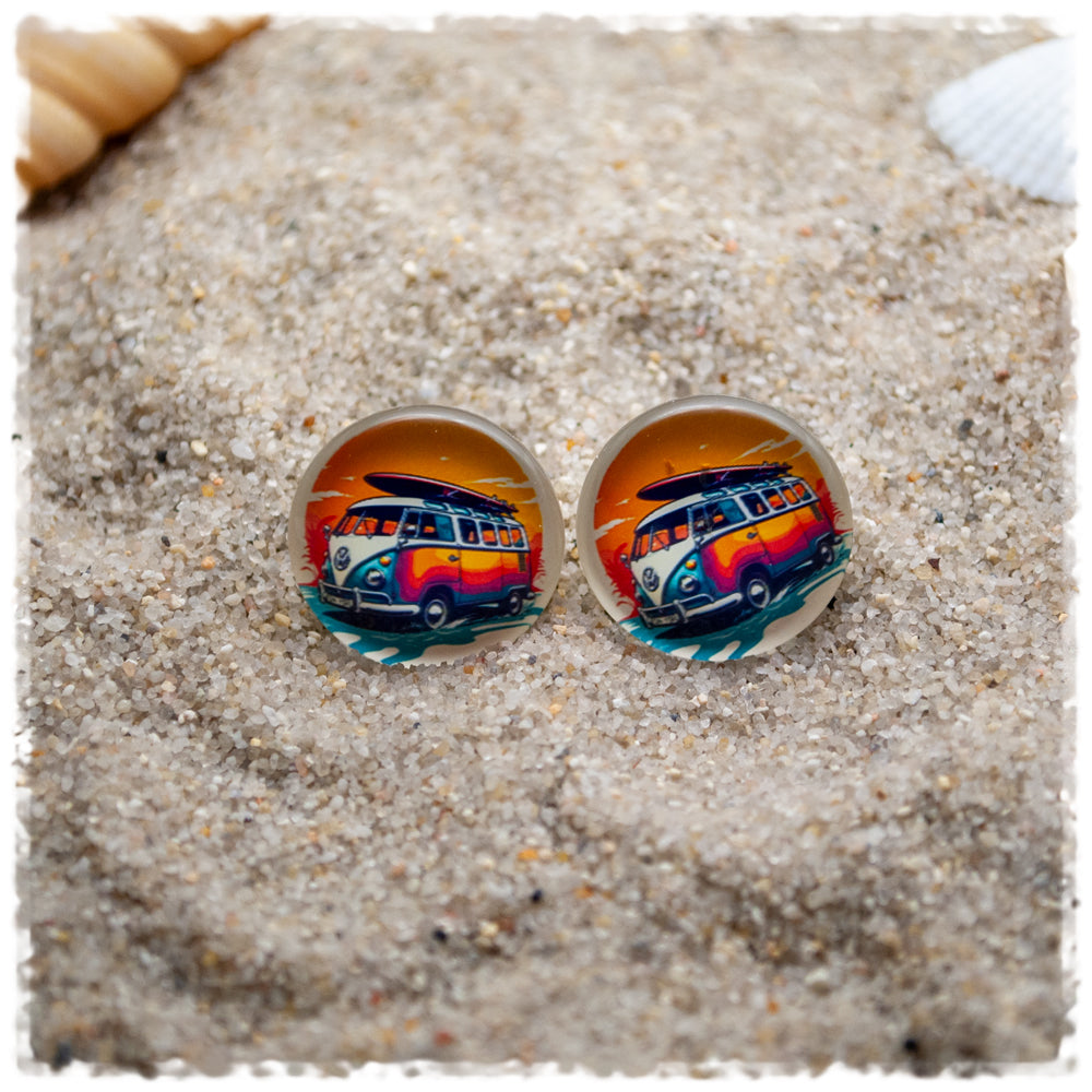 Ohrringe 18 mm Bulli mit Surfbrett - Jackelina