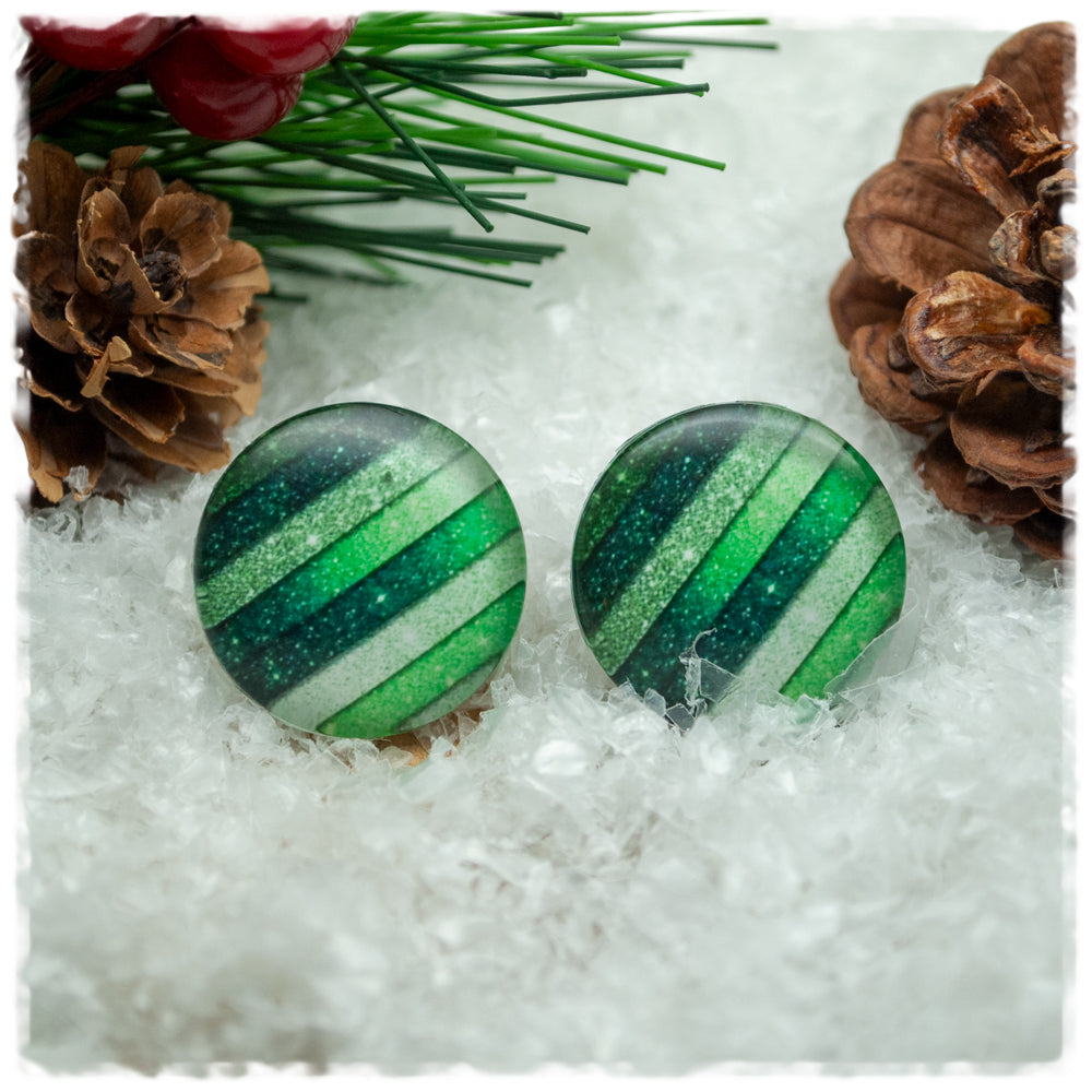 Ohrringe grün gestreift