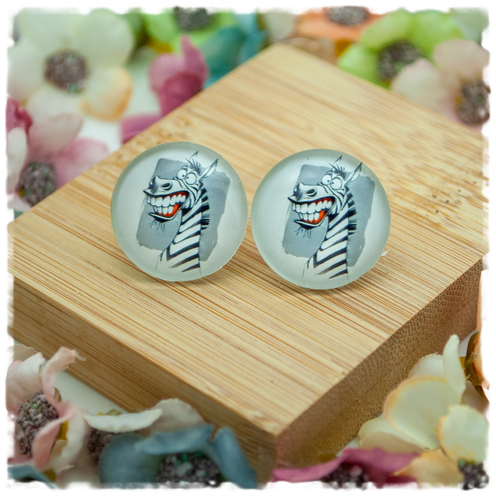 Ohrringe beige mit Zebra - Jackelina