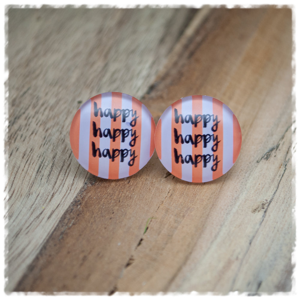 Ohrringe in 20 mm happy happy happy