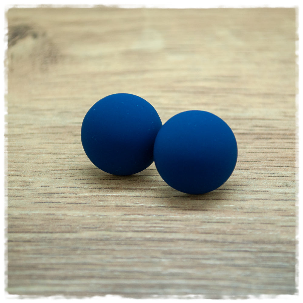 Ohrringe in 18 mm matt blau