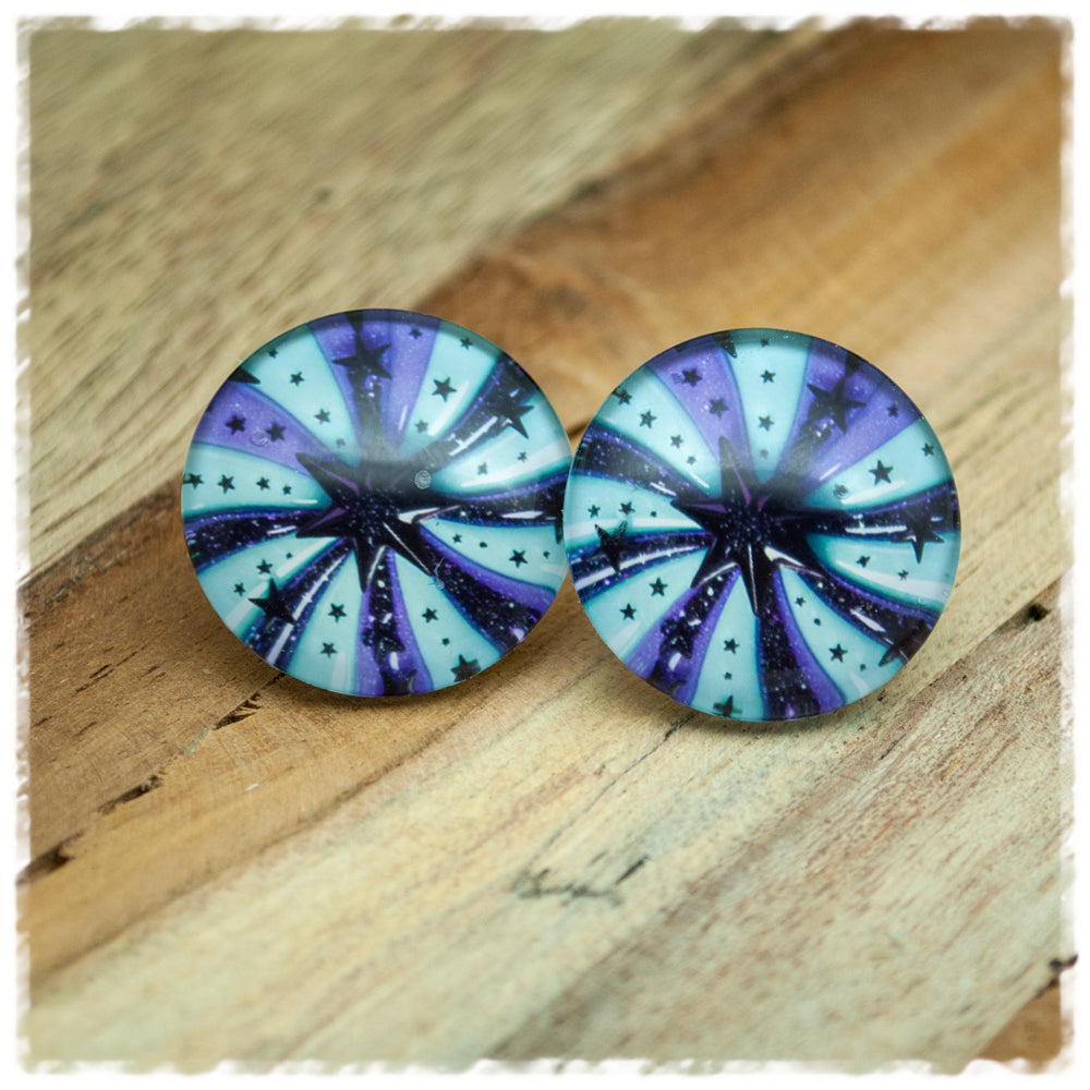 Ohrringe in 25 mm mint lila Strudel