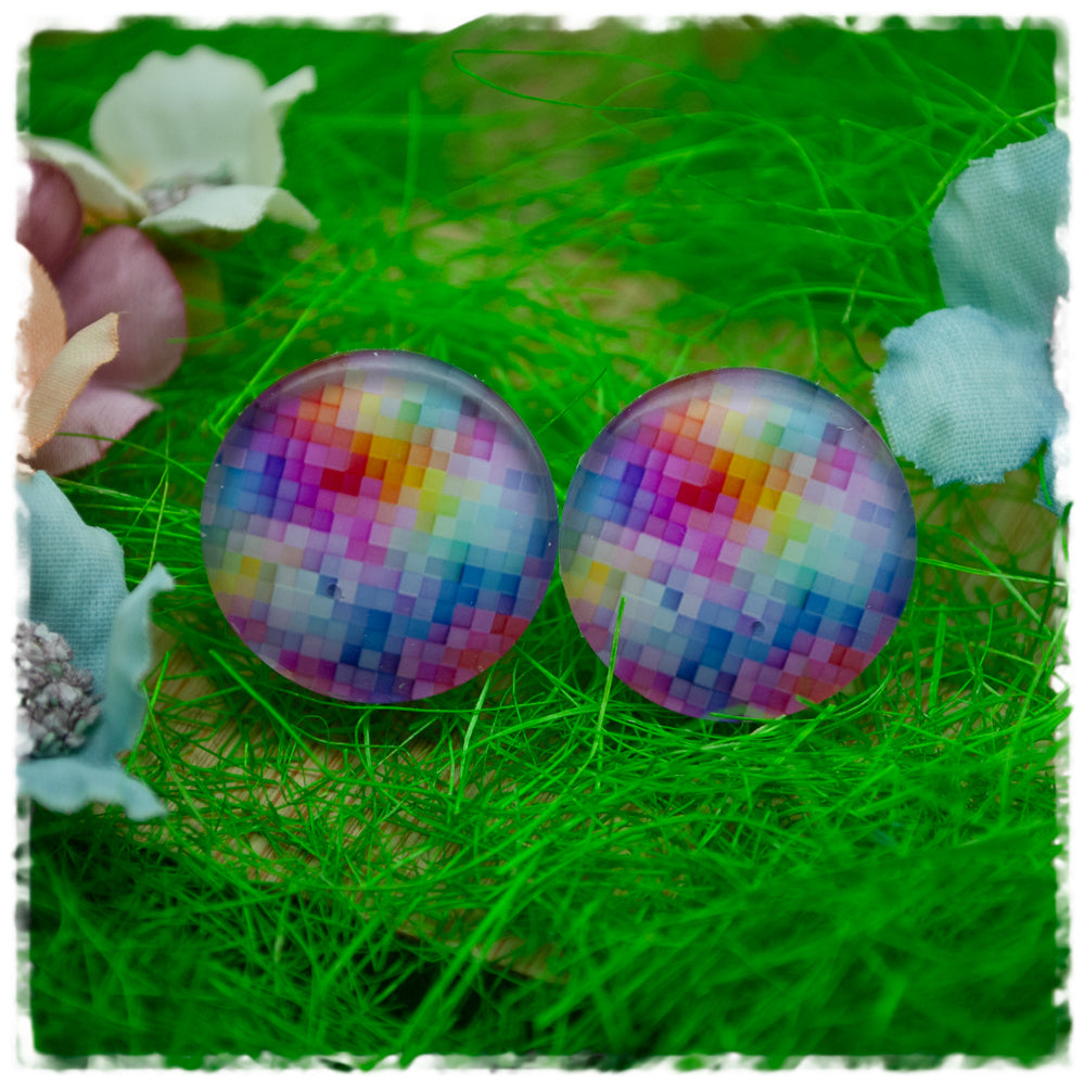Ohrringe bunte kleine Pixel