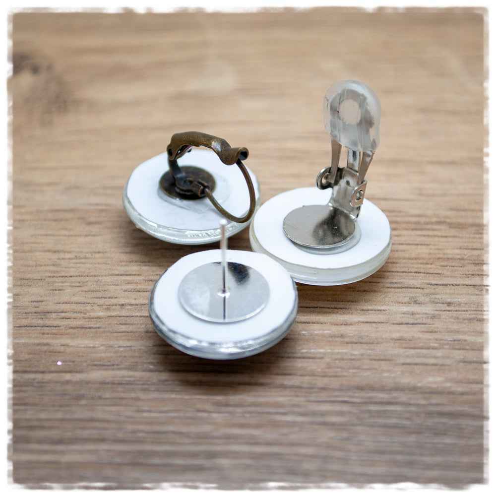 Ohrringe einfarbig dunkelblau mit Glitter