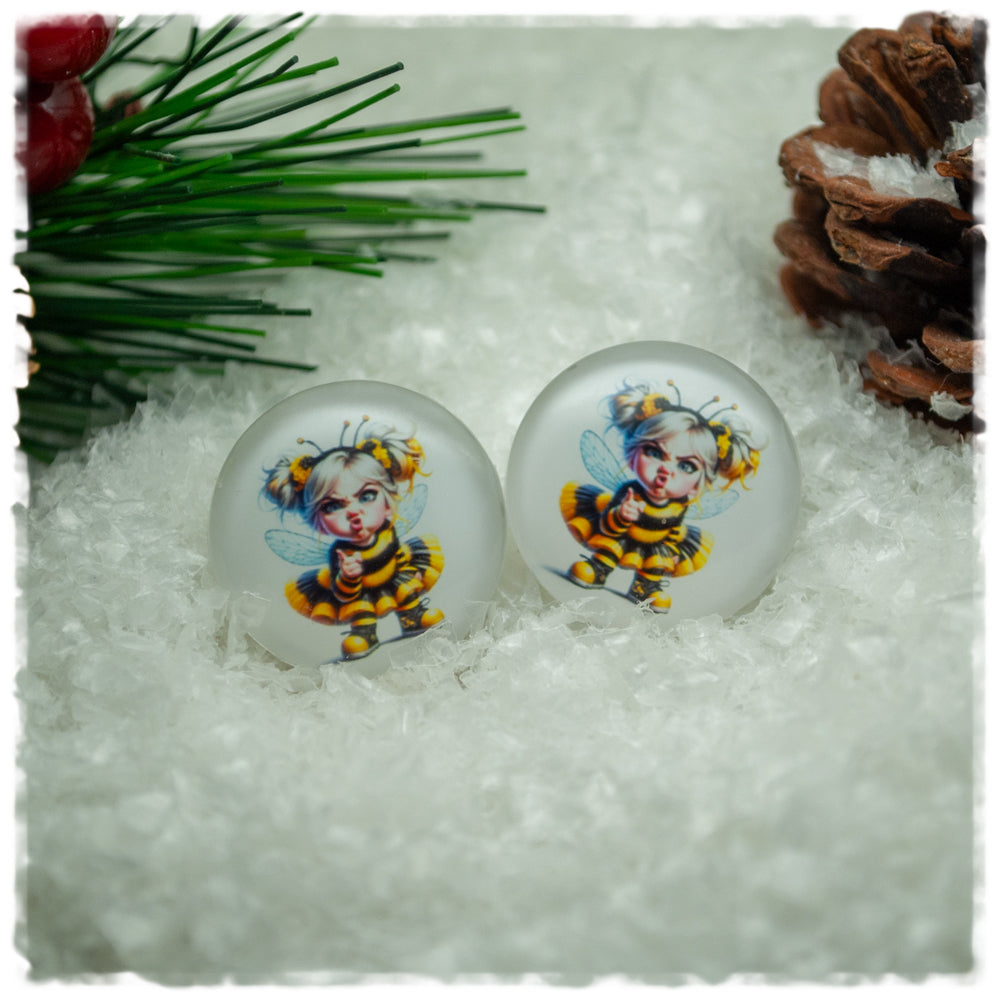 Ohrringe kleines freches Mädchen im Bienenkostüm