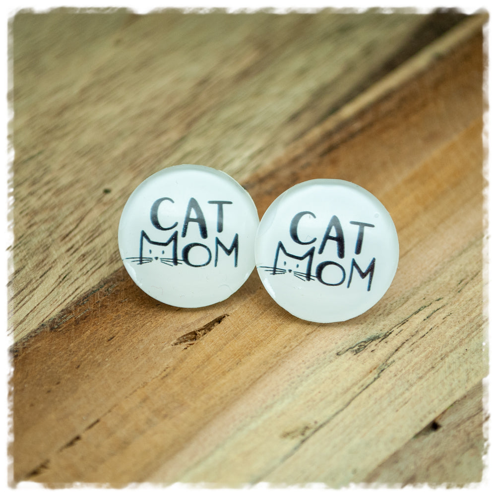 Ohrringe in 20 mm CAT MOM mit Chirurgenstahl