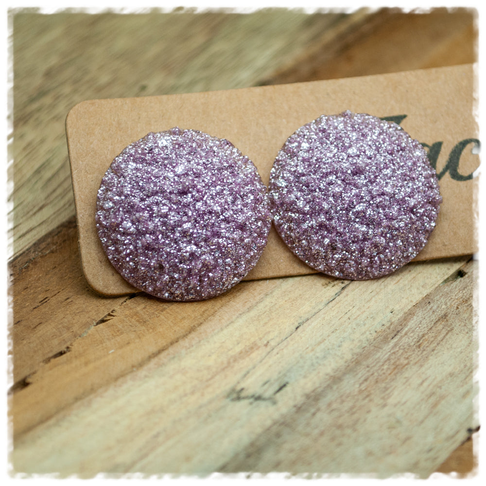 Ohrringe in 25 mm Glitzer flieder