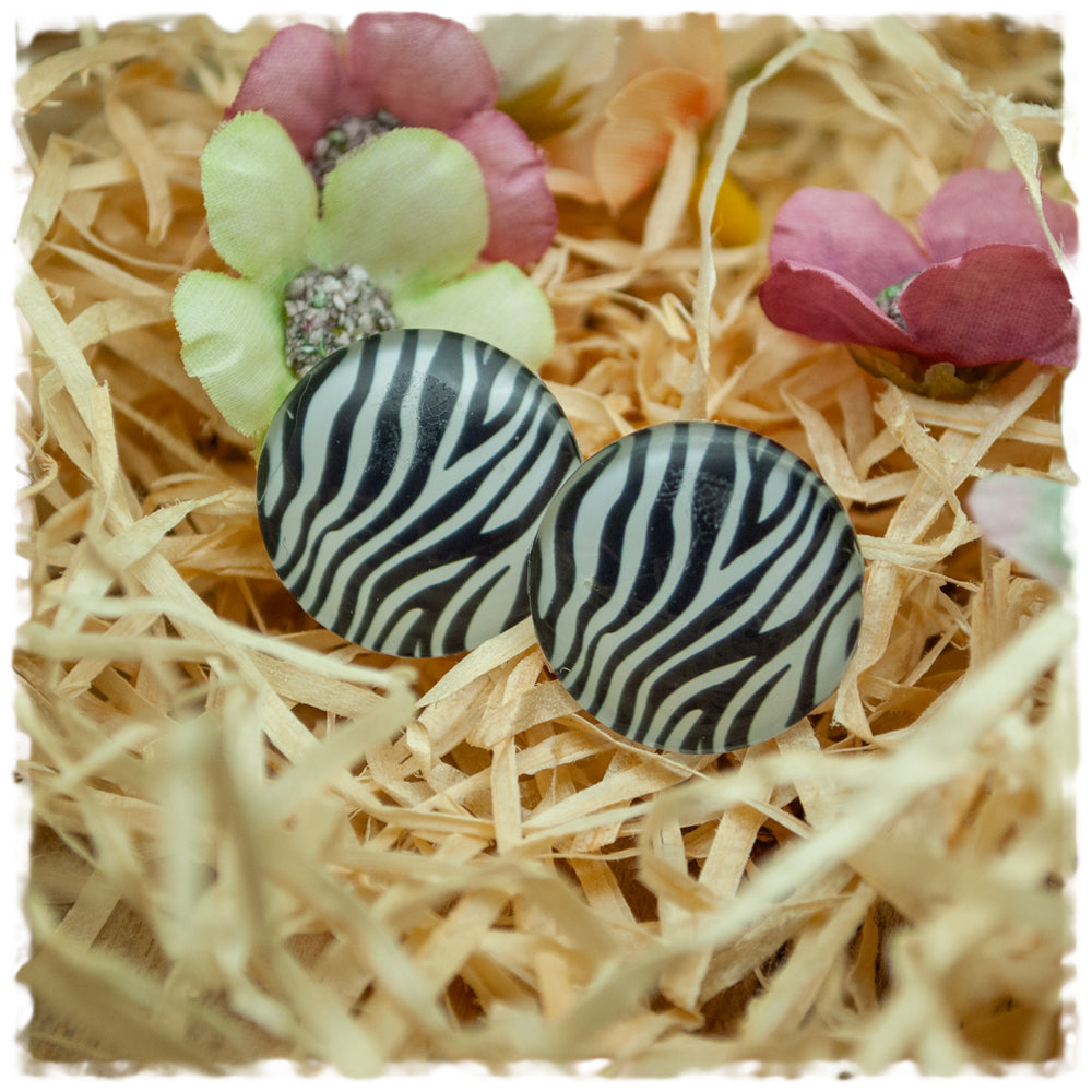 Ohrringe schwarz weißes Animalprint