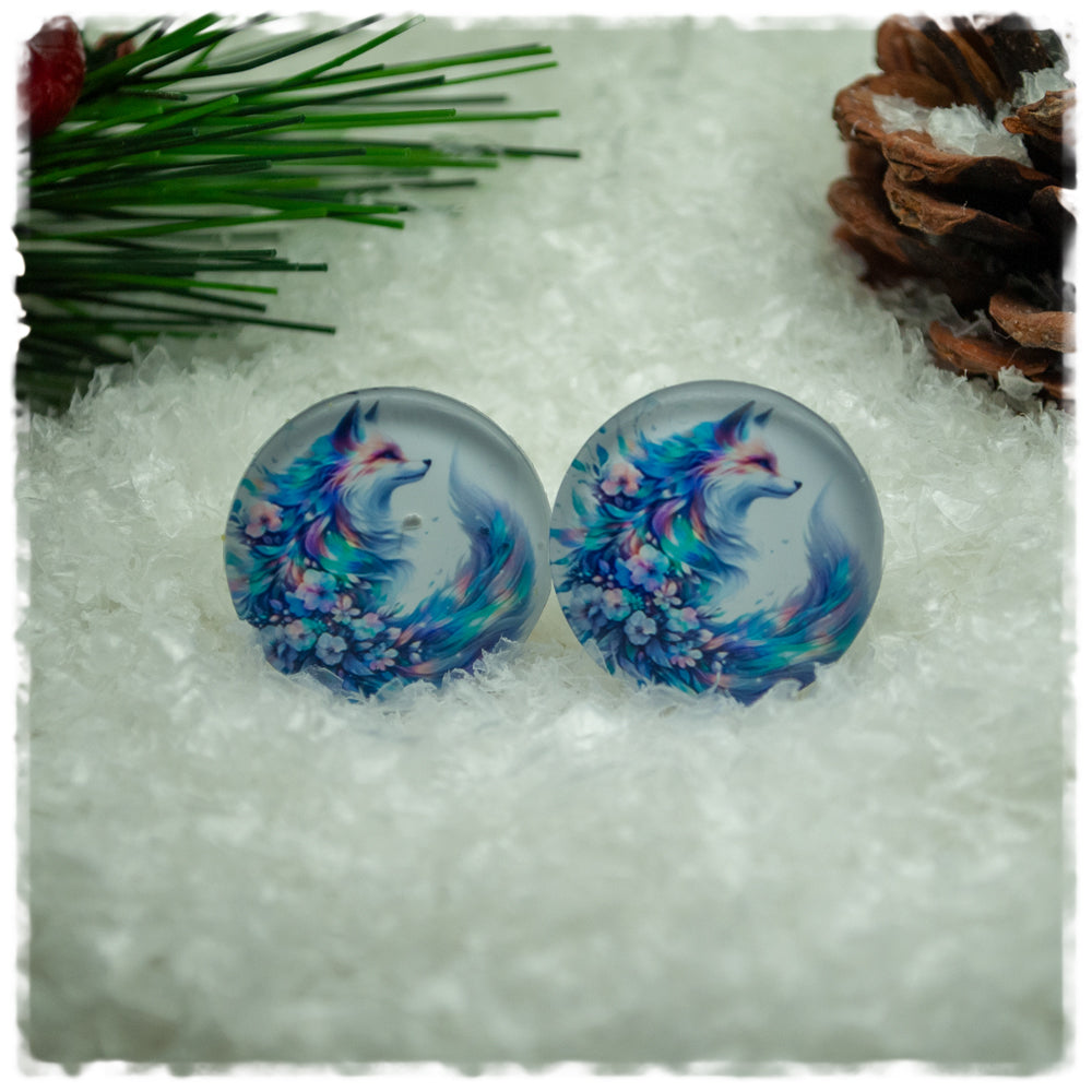 Ohrringe hellblauer Fuchs