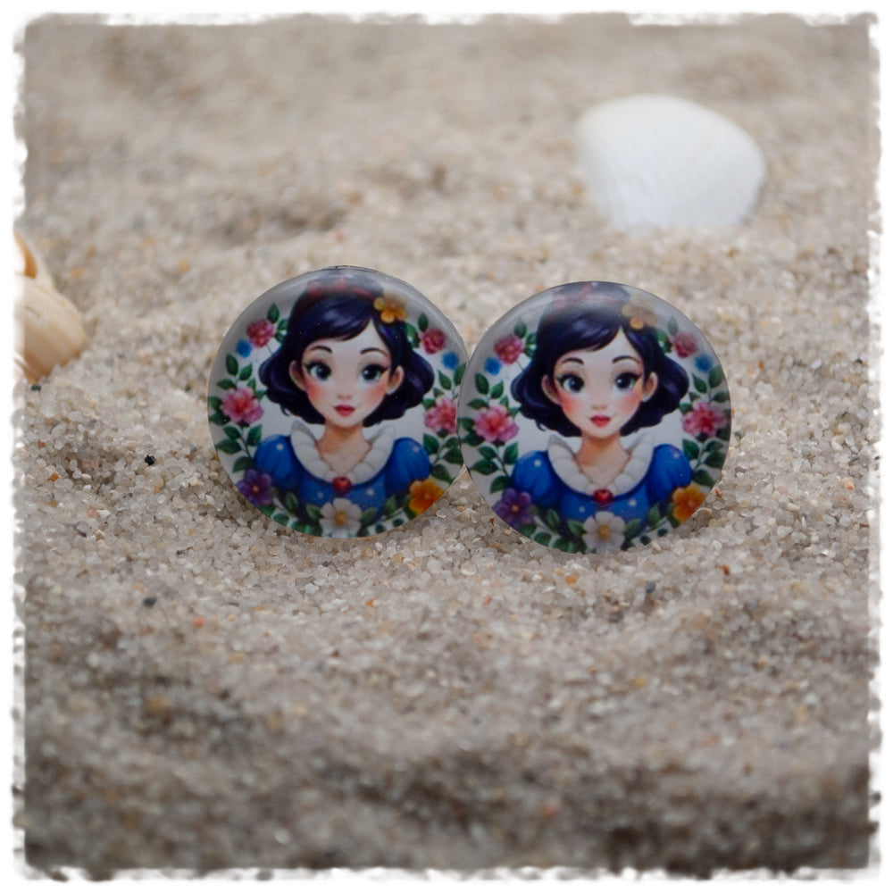 Ohrringe in 20 mm Prinzessin mit schwarzen Haaren
