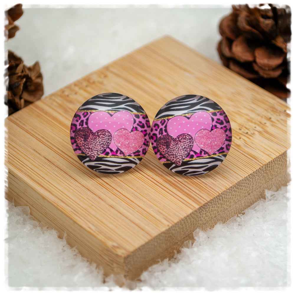 Ohrringe Animalprint mit Herzen