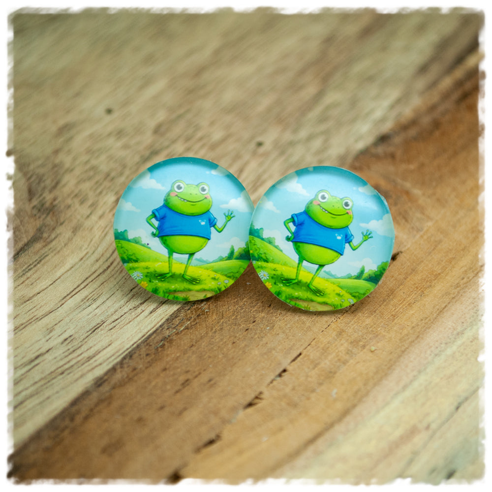 Ohrringe Wiese mit Frosch