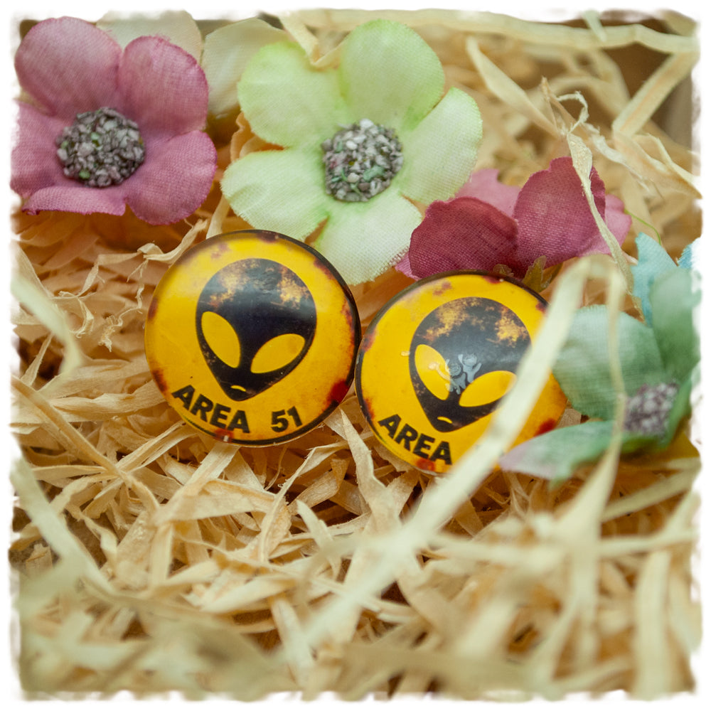 Ohrringe in 20 mm gelb mit Alien