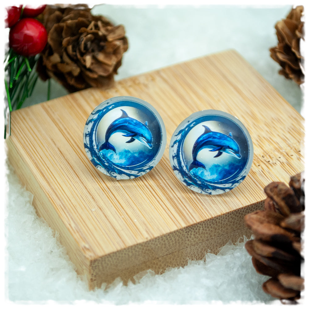 Ohrringe in 20 mm mit Delfin