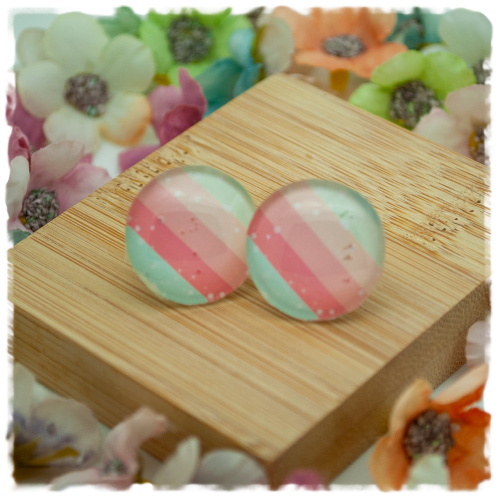 Ohrringe mit Streifen in Pastelltönen
