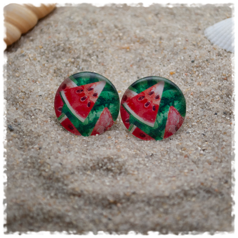 Ohrringe in 20 mm grün mit Melonen