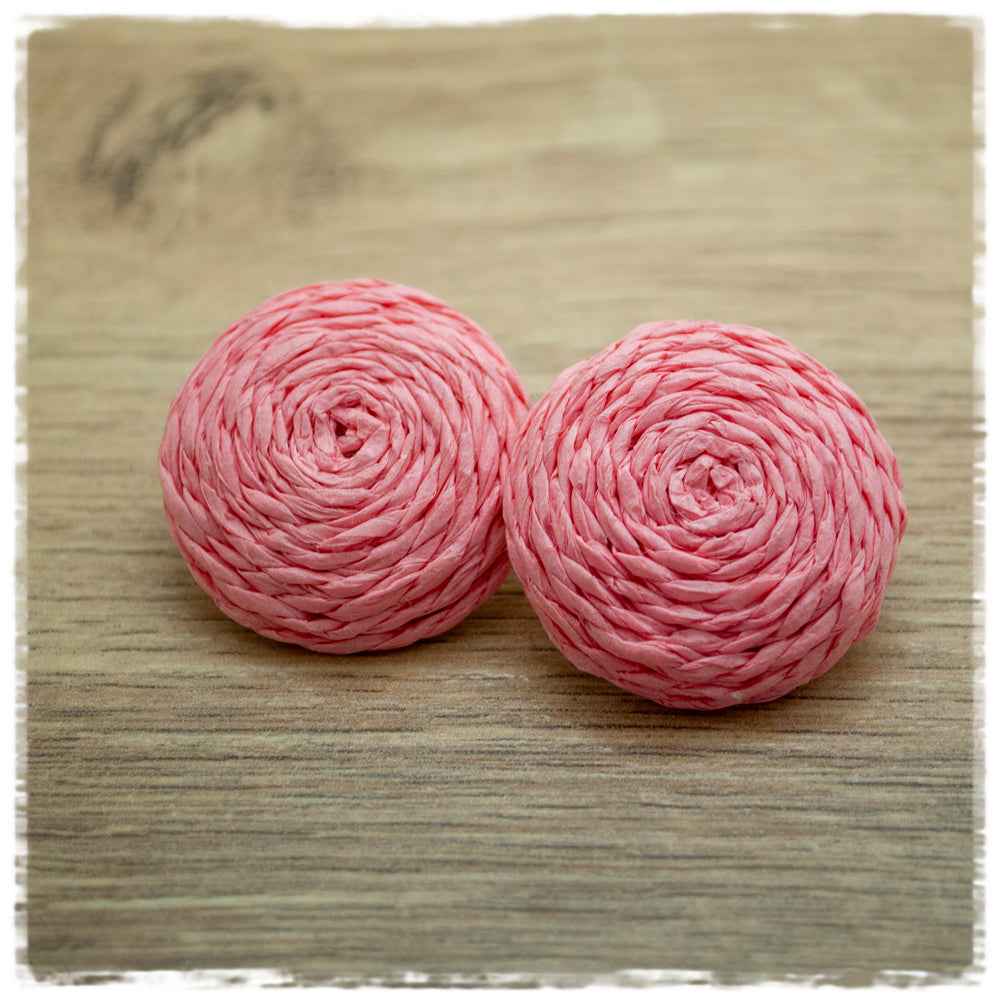 Holzohrringe in 25 mm rosa