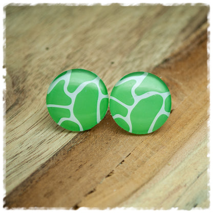 Ohrringe grün weiß gemustert